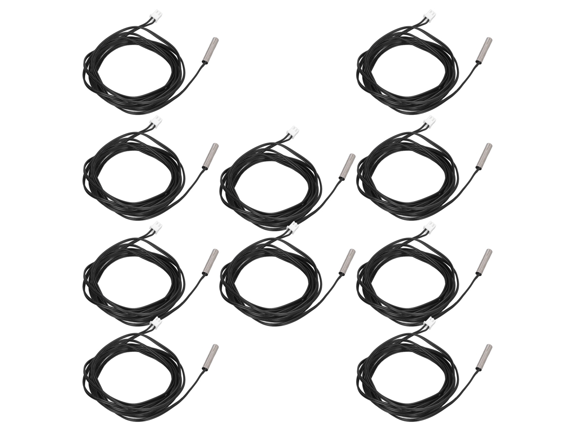 2026dz-10 Piezas Sensor Termistor Ntc Sonda Temp 5x25mm Cable 2m 5k B3950