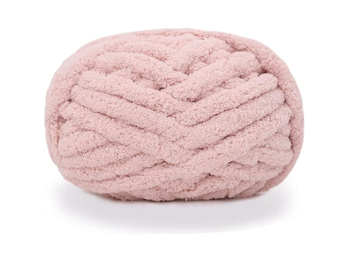 Hilo De Chenilla Para Tejer Grueso Para Mantas Hechas A Mano, Súper Suave, Rosa Grande Siurn