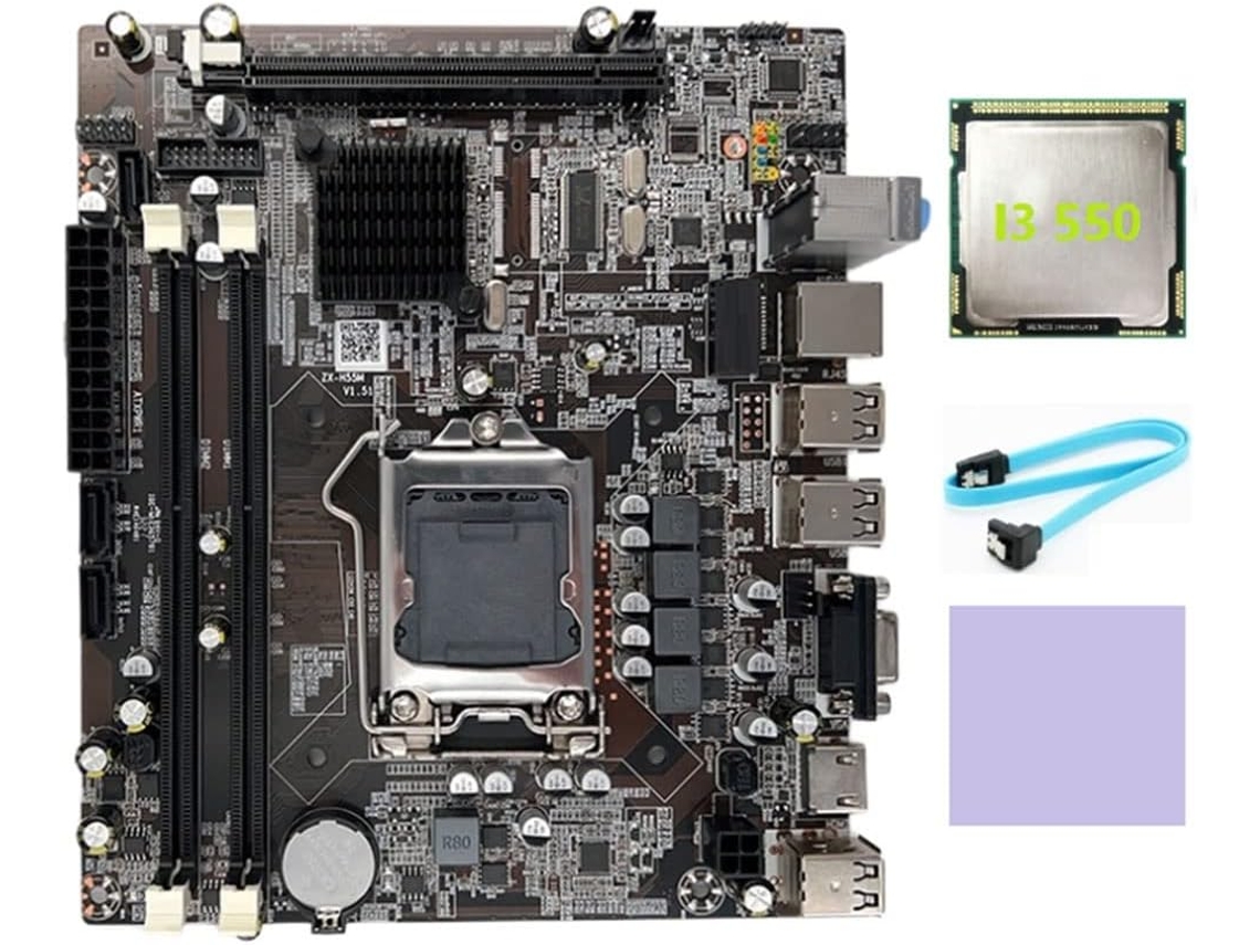 La Placa Base H55 Lga1156 Admite Procesadores De Las Series I3 530 E I5 760, Y Accesorios Ddr3.