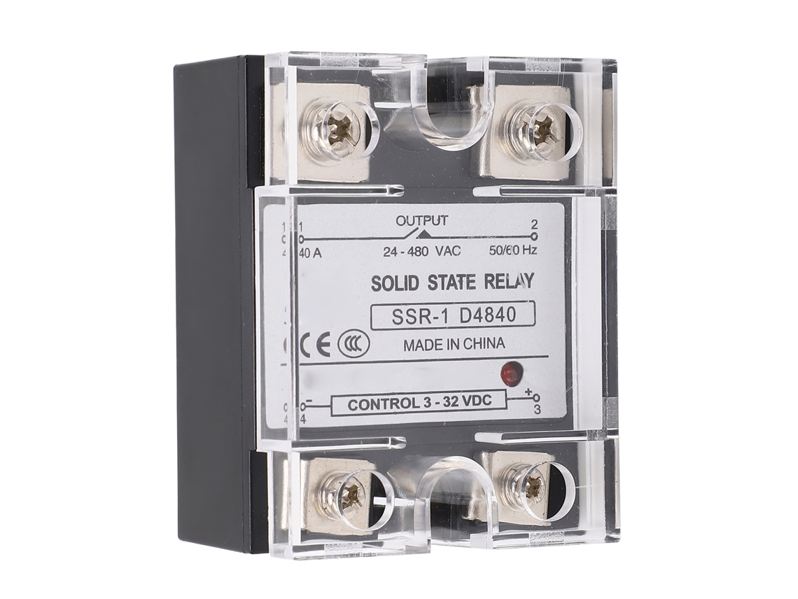 Relé de estado sólido (SSR) 40 A CC a CA 24-480 V para máquinas CNC y embalaje