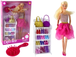 Muñeca Lucy, vestido rosa brillante, conjunto de zapatos B.active