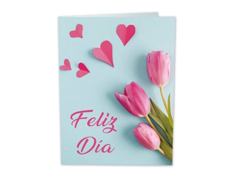 Cartão de Feliz Dia das Tulipas 9X6 Cm Rosagenerico