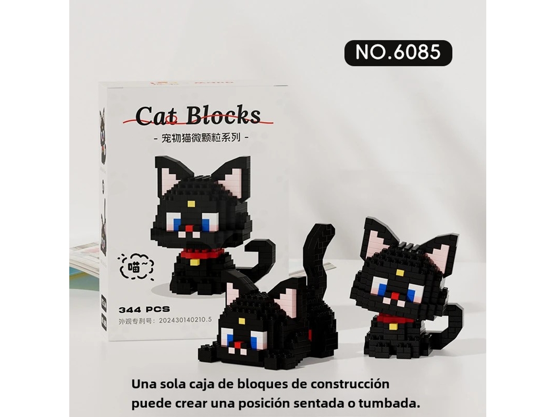 (estilo 9) Juguete De Bloques De Construcción Con Diseño De Vaca, Degradado Plateado Y Gato Naranja Miau Miau
