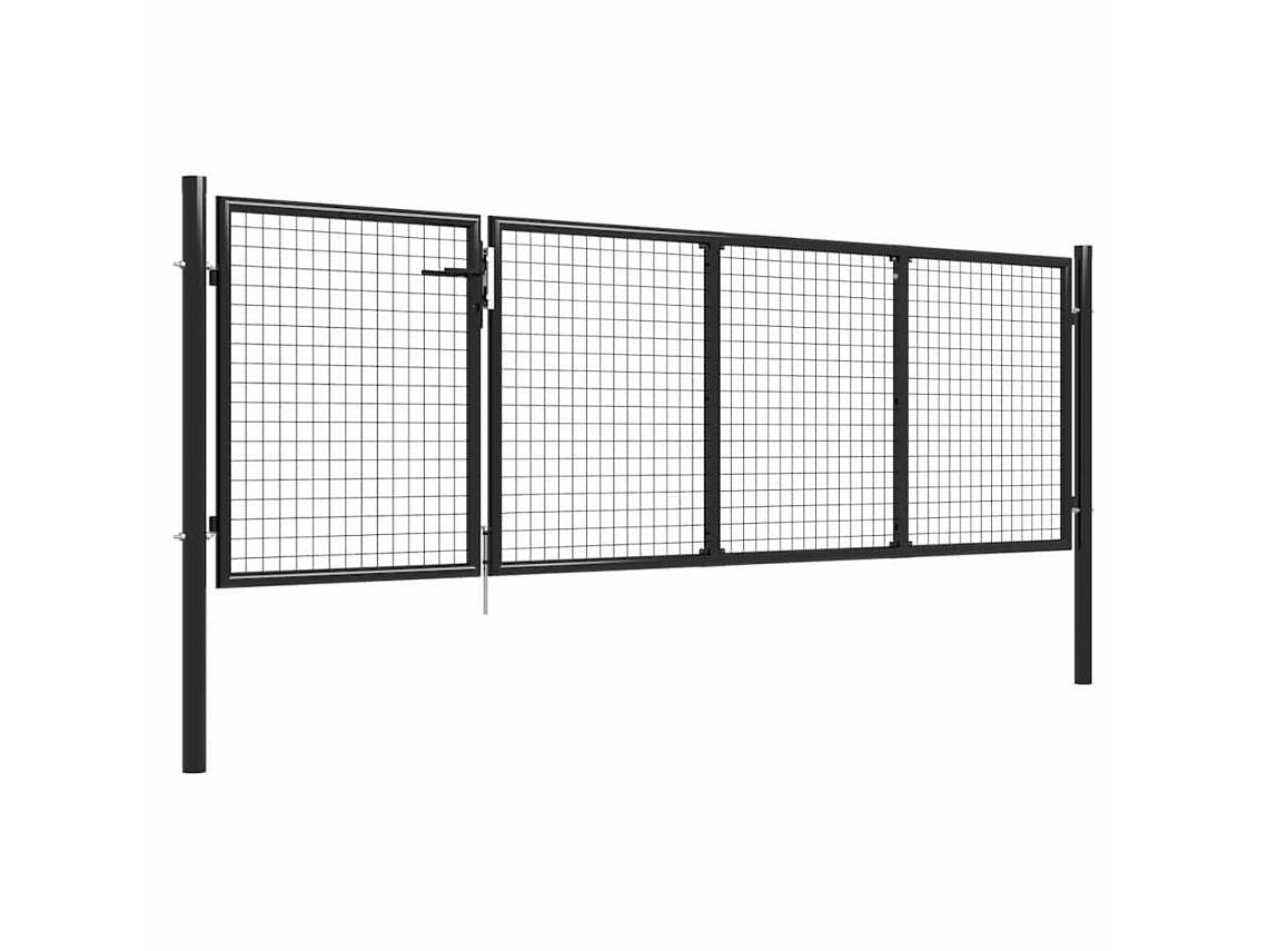 Maison Exclusive - Puerta De Jardín De Acero 350 X 75 Cm Antracita