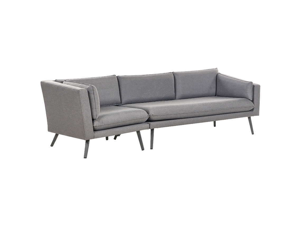Sofá esquinero BELIANI Loretello de Poliéster Gris 243x76x70