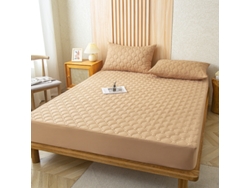 Protector De Colchón Impermeable Czhhmart (sábana Bajera Ajustable) 200 Cm X 220 Cm (con Dos Fundas De Almohada) Caqui