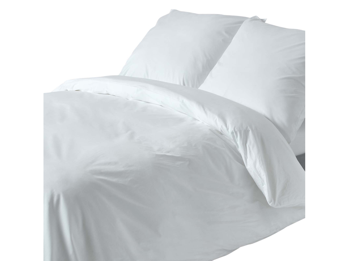 Homescapes White European Size Egyptian Cotton Duvet Cover Set 200 Tc, 240 X 220 Cm