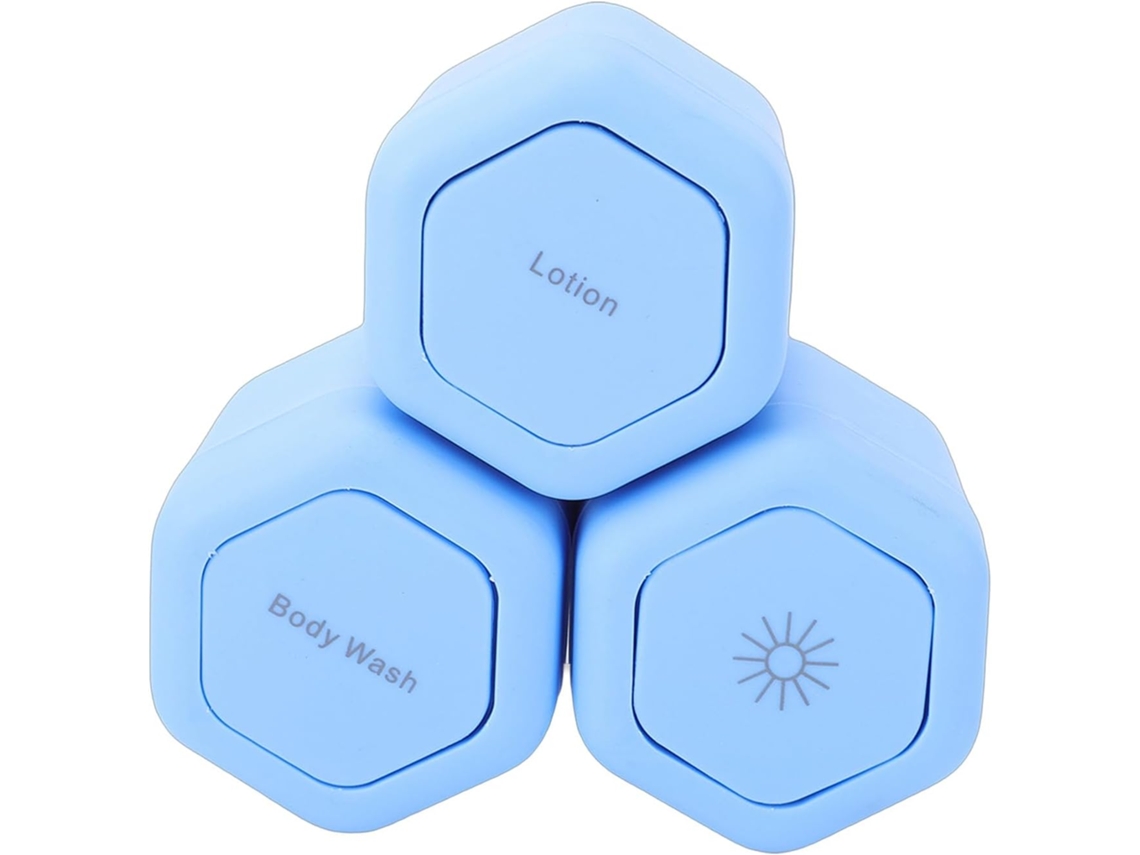 Juego de 3 tarros hexagonales magnéticos de viaje con tapa para cosméticos, 40 ml SFUSHOS