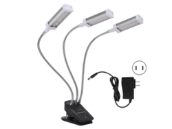 Lámpara Led De Cultivo Con 3 Cabezales Ajustables, Rotación De 360° Y Temporizador Para Plantas Suculentas De Interior, 72 W, Enchufe Estadounidense.