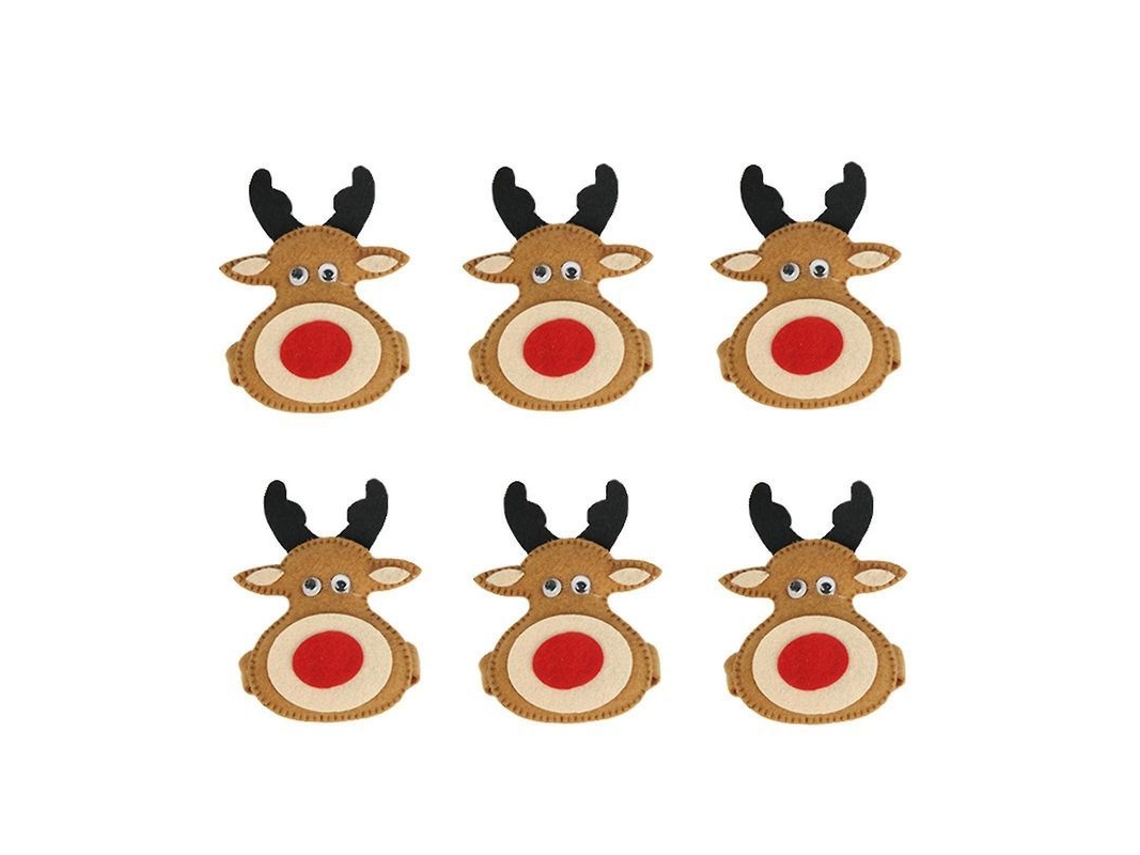 Arruelas de Guardanapo de Natal Criativas Multiuso para Festas Temáticas de Natal 6pcs
