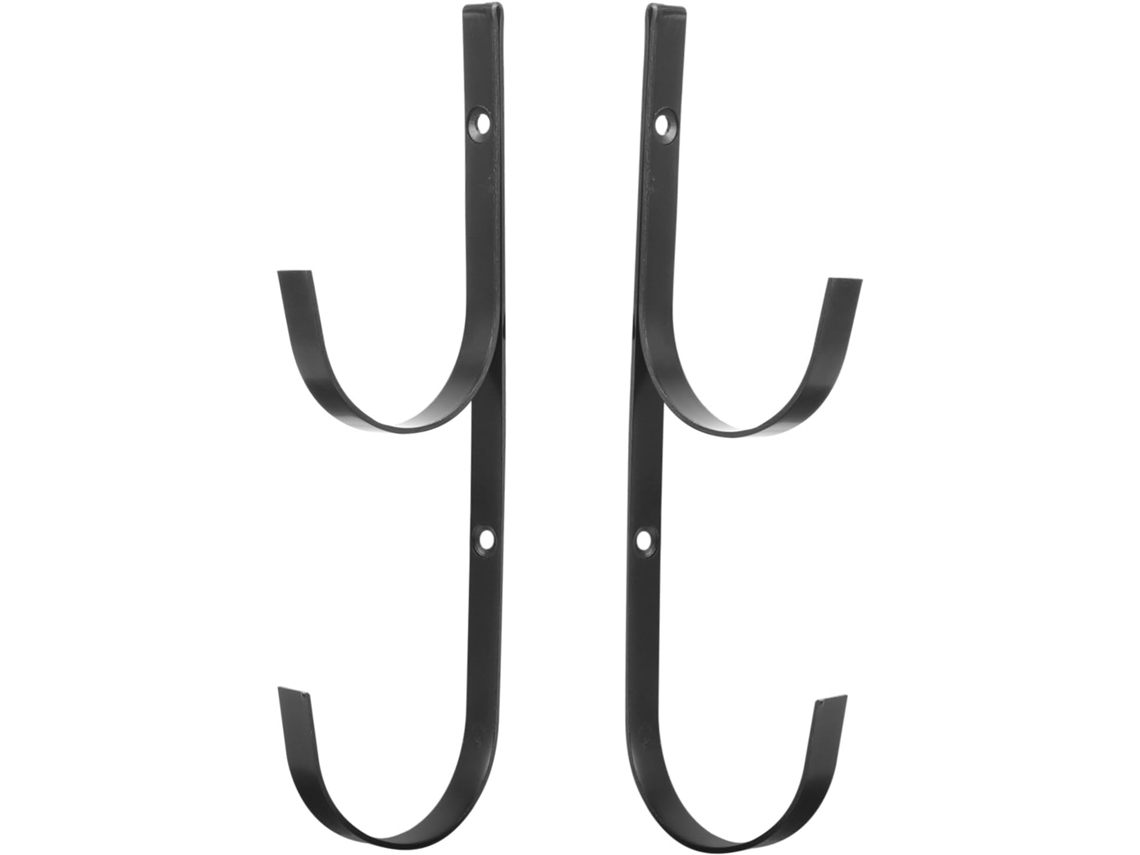 Ganchos Hierro Negro Colgar Toallas Trajes Juego 2 Equipos Piscina Soporte Doble Gancho Resistente Exteriores