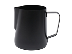 Espumador de leche para café expreso, 350 ml, acero inoxidable, color negro Sfushos