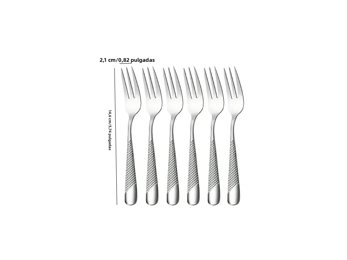 (tenedor De Té De 6 Piezas) Juego De Cubiertos De Acero Inoxidable Silver Star Diamond: Cuchillo, Tenedor Y Cuchara