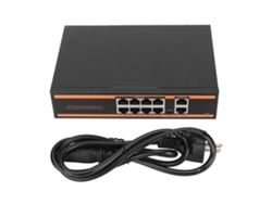 Switch Poe 10 Puertos 8 Puertos Poe 100m 2 Puertos Rj45 100m Plug And Play Sin Ventilador 100-240v