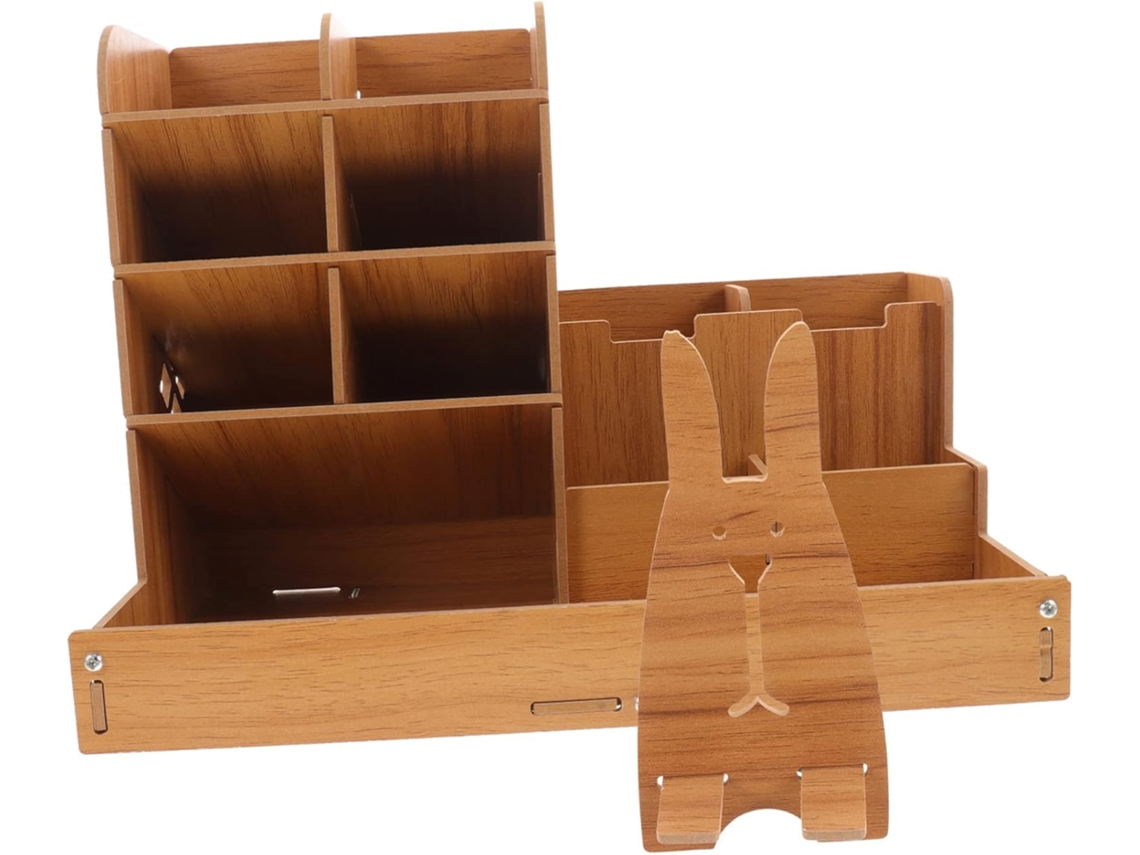 Organizador De Escritorio De Madera, Portalápices, Almacenamiento De Oficina Con Útiles Escolares