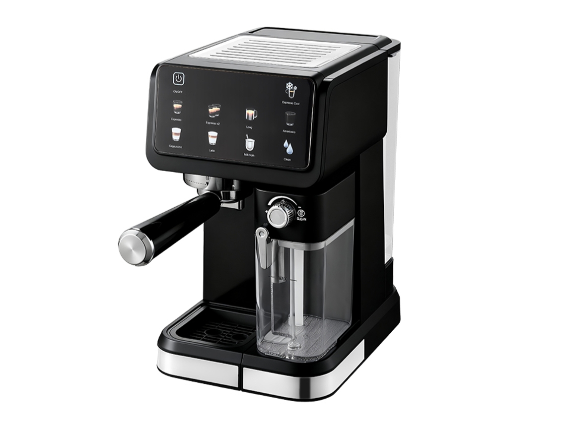 Cafetera espresso automática 5600 con espumador de leche, 20 bares de extracción, temperatura constante y pantalla táctil.