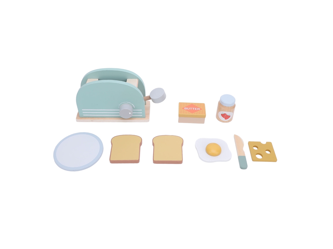 Tostadora De Juguete De Madera Con Accesorios Educativos Interactivos Para Niños.