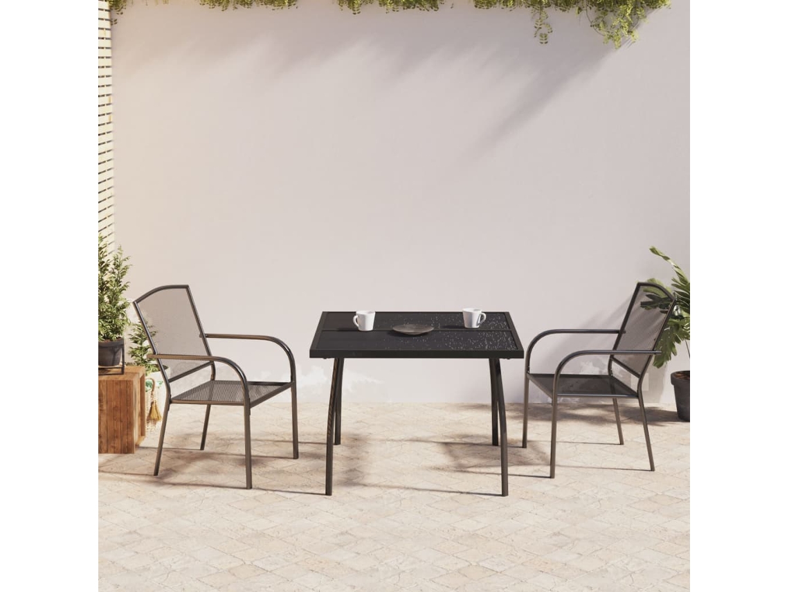 Conjunto de comedor de jardín de 3 piezas en acero antracita Dkd Home Decor