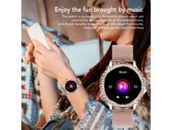 Relógio Inteligente Feminino Nx19 Pulseira Fitness Esportiva Fashion Para Android Ios Ouro Aço