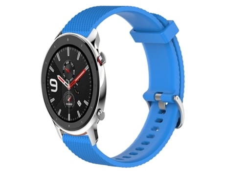 Correa de reloj inteligente de silicona con textura de diamante de 22 mm para Amazfit GTR 4 (azul cielo)