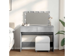 Tocador de maquillaje con luces LED 100x40x120 Gris cemento HARLANV1