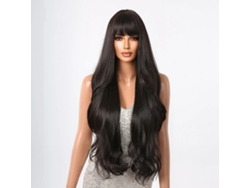 Peruca feminina de 76 cm (30 polegadas) com cabelo cacheado preto, modelo 2026, ideal para cosplay e uso diário.