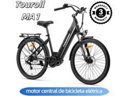Bicicleta Eléctrica Touroll Ma1 Motor Central 250w 36v 13ah Neumáticos 26 Velocidades 25km/h Autonomía 110km Frenos de Disco Hidráulicos Suspensión Bloqueable