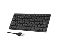 Miniteclado K 1000 con 78 teclas, con cable y alimentación USB, color chocolate, para portátil de oficina Everley891 (negro)