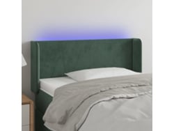 Cabecero Con Led De Terciopelo Verde Oscuro 83x16x78/88 Cm