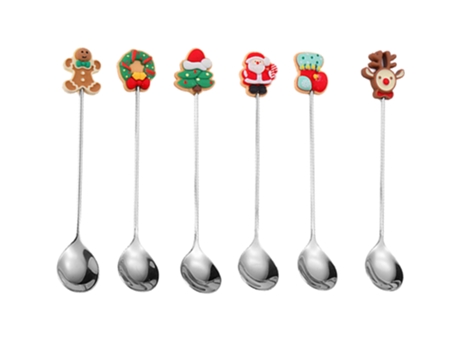 Juego De Regalo De Vajilla Navideña - Juego De Cucharas Navideñas De Seis Platos Versión Q JEIIBRZUI