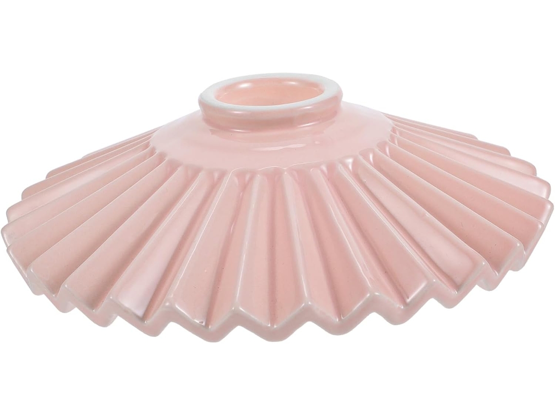 Lámpara Colgante De Cerámica Plisada, 200 Mm De Diámetro, Rosa Pálido, Para Bar Y Dormitorio, Diseño Nórdico Moderno.