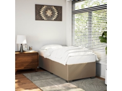 Estructura Cama Sin Colchón Cuero Sintético Capuchino 80x200 Cm