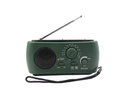 Radio YIZHOOD con manivela, alimentada por energía solar, linterna verde multifuncional