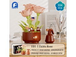 Rosa Eléctrica Con Riego Simulado, Ramo Dinámico De Bloques De Construcción.
