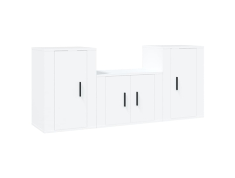 Conjunto 2 de muebles de TV VIDAXL madera contrachapada blanco