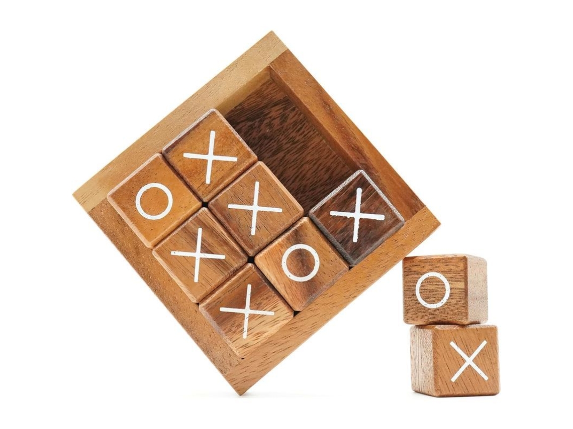 Juego De Tres En Raya De Madera Para Niños Y Adultos, Juego Decorativo Para Mesa De Centro, 11,5 X 11,5 Cm, Diseño Clásico Para Toda La Familia.