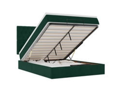 Maison Exclusive - Estructura De Cama Otomana Con Colchones Verde Oscuro 140x200cm