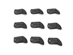 Set De 9 Fundas Para Cabezales De Palos De Hierro, Tela Suave, Antideslizante Y Protectora, Color Negro