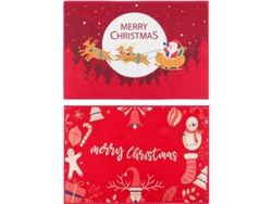 Alfombrilla De Puerta Navideña 2pcs Rojo Diseño Trineo De Santa Decoración Hogar Fiesta Navidad 40x60cm