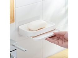 2026-2 Paquetes De Portajabones Adhesivo Con Bandeja De Drenaje Blanco Para Baño Y Ducha