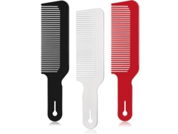 Juego De Peines De Afeitar Linjou De 3 Piezas, Peine Plano Para Cabello Negro, Blanco Y Rojo.