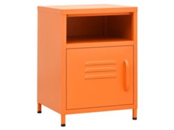 Maison Exclusive - Mesita De Noche Acero Naranja 35x35x51 Cm