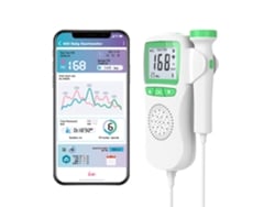 Monitor Fetal Bluetooth Verde Com Função Doppler, Alta Sensibilidade, Leituras Em Tempo Real, Compatível Com Sistemas Ios E Android.