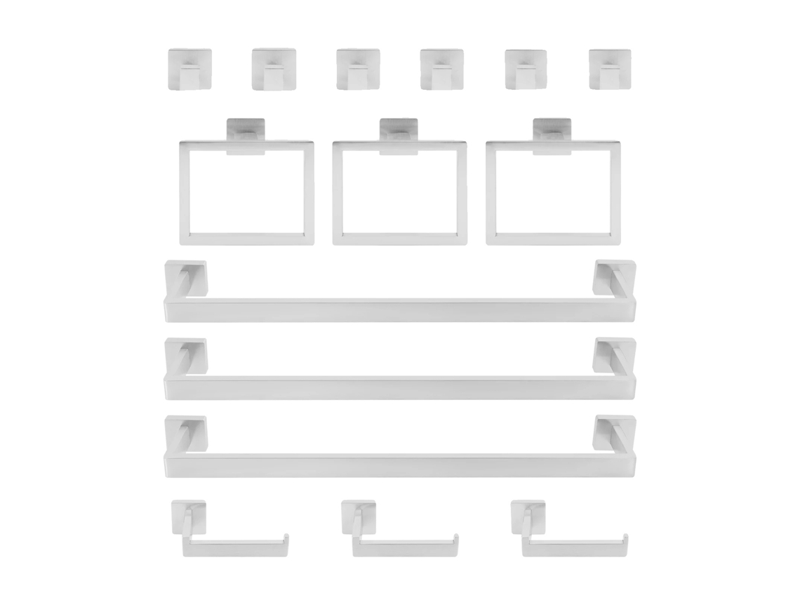 Juego de baño de pared, diseño moderno, color plata OEM