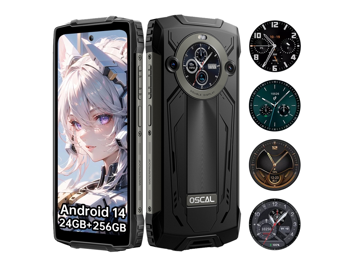 Smartphone OSCAL Pilot 2 6.5'' 24GB 256GB duplo sim 4G negro
