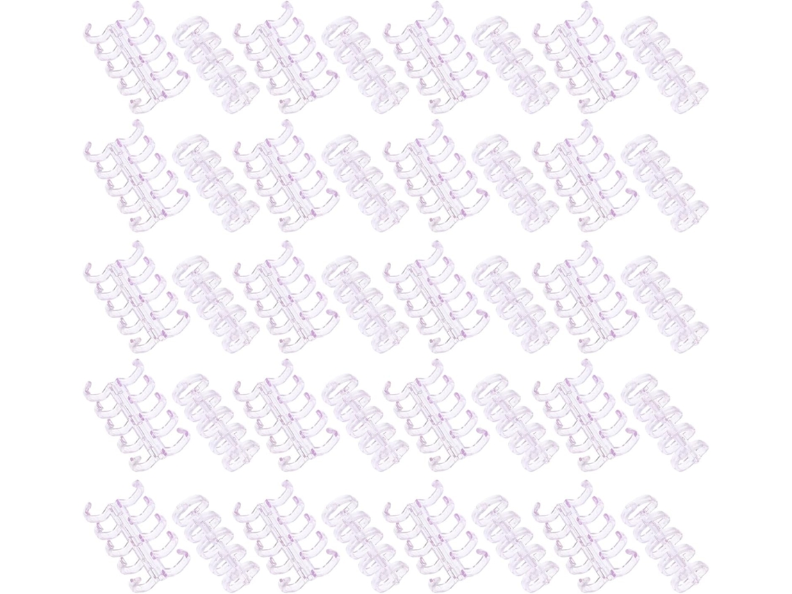 100 Anillas De Plástico Transparente De 5 Agujeros Para Encuadernar Papel
