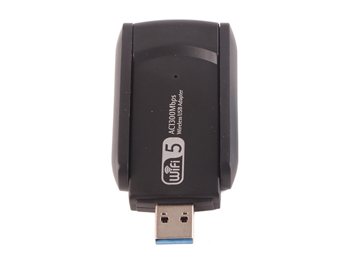 Adaptador Wifi Usb 3.0 Doble Antena Tarjeta De Red Inalámbrica 1300mbps Con Disco