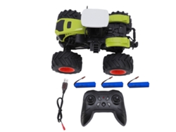 Tractor De Juguete Recargable Con Control Remoto De 2,4 Ghz, Luces, Neumáticos Tpr Para Niños, Incluye 3 Pilas.