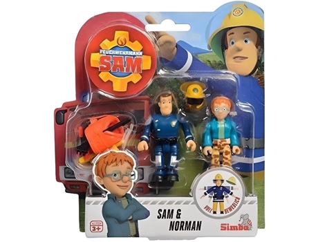 Conjunto Bombero Sam de Dos Personajes Artesanales SIMBA 7,5 Cm con Accesorios a Juego 3 Años 109251043038