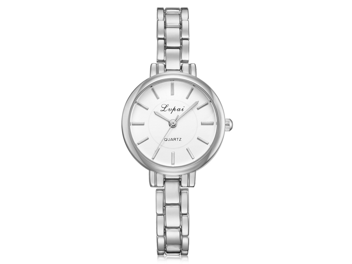 Reloj De Pulsera De Cuarzo Lvpai Para Mujer, Delgado, De Aleación, Con Esfera Blanca Plateada.